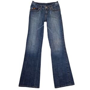 BONGO Blue Denim Jeans‎ Flare Leg Low Rise Womens Size 7 Y2k 2000s Bratz Preppy